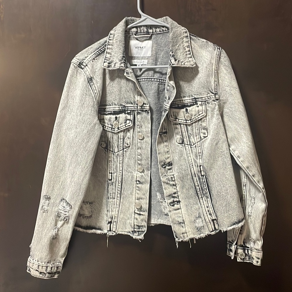 Grey distressed demin jacket